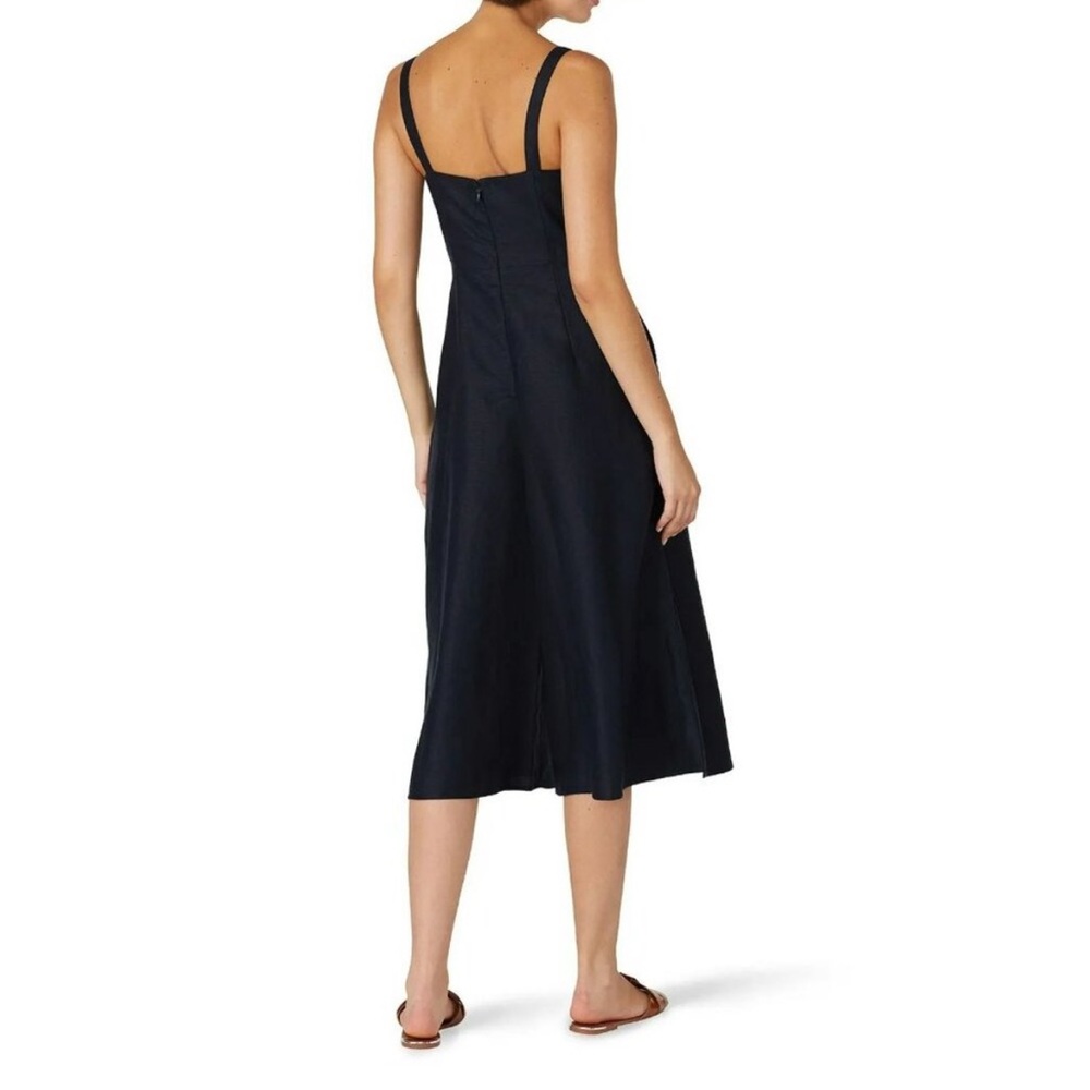 Club Monaco 100% Linen Wide Leg Culotte Jumpsuit Black Size 6 - Picture 5 of 5